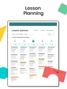 Lilio daycare app lesson planner for Burnaby teacher